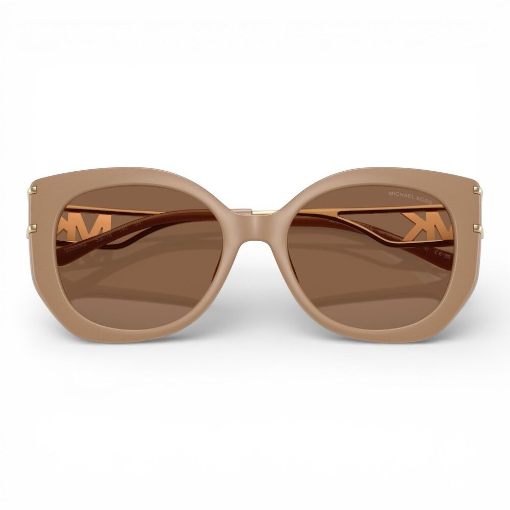 Michael Kors Alicante Sunglasses MK2236U Camel Frame w/ Brown Solid Lens & Case - Picture 5 of 12
